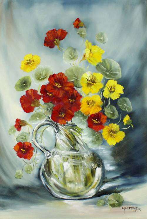 Mia Venter - Still life flowers - Beautiful! - Bid now!! *Free courier!