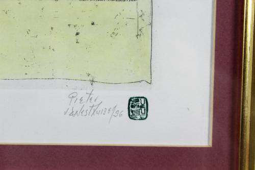 Pieter van der Westhuizen - Op Bankie in Parkie - A Gorgeous Etching - Bid now!! *Free courier!