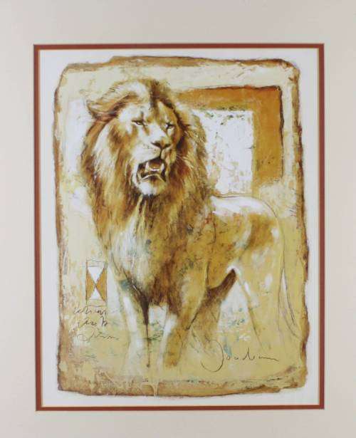Lion roaring