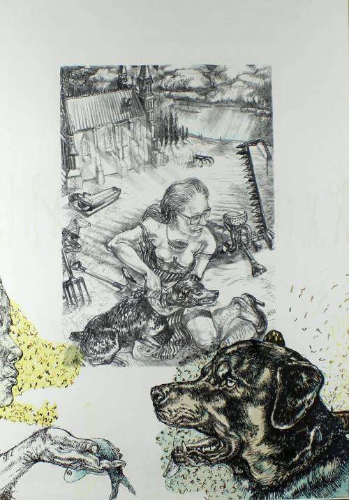 Diane Victor - Going to the dogs - Triptych