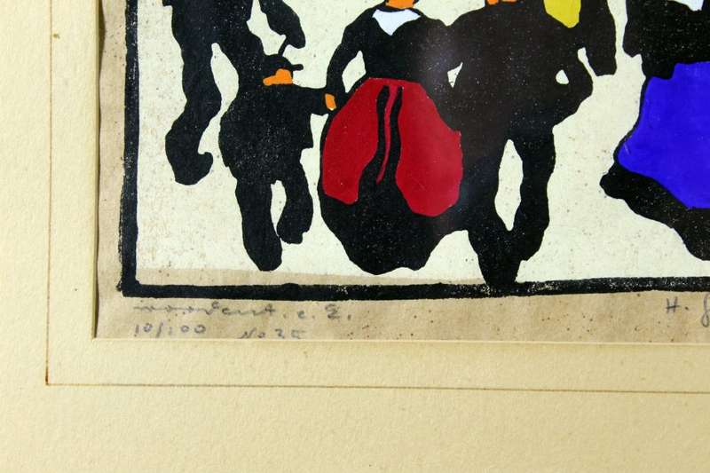 Israeli scene - Figures on the steps