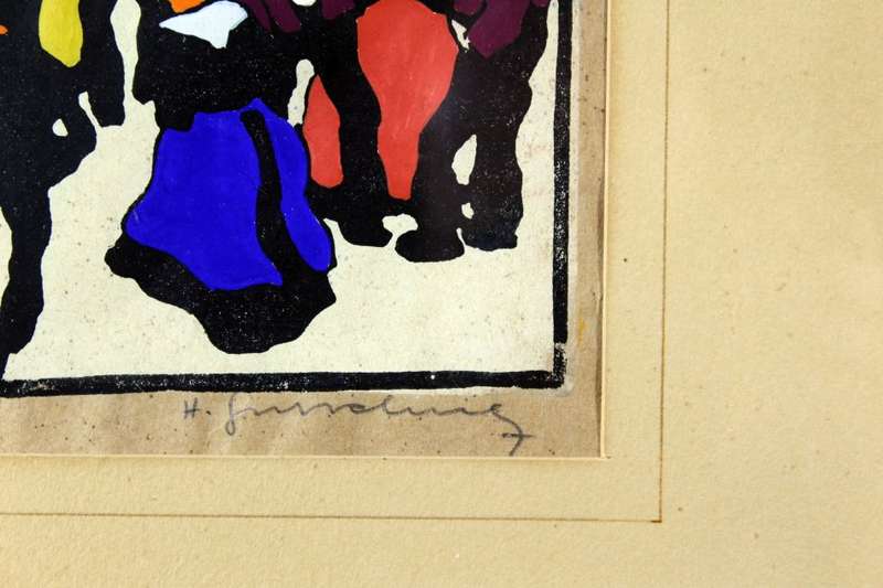 Israeli scene - Figures on the steps