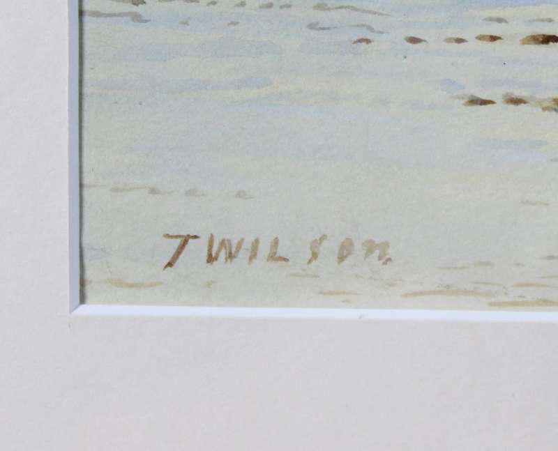 T Wilson - Lake scene with sailboat