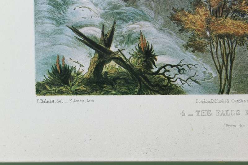 Thomas Baines - Victoria Falls - Western end of the chasm -  A beautiful print! Bid now!