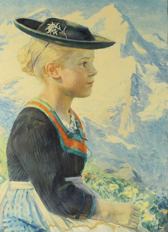 Henrico Schliers - Girl with a hat in the mountains