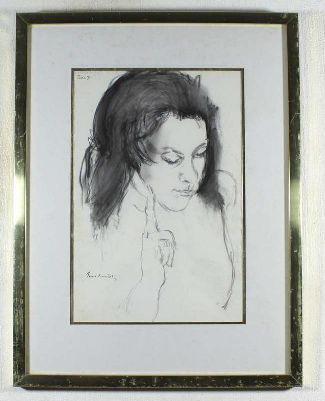 Jean Welz - Portrait study - A beautiful work! - Low price, bid now!!