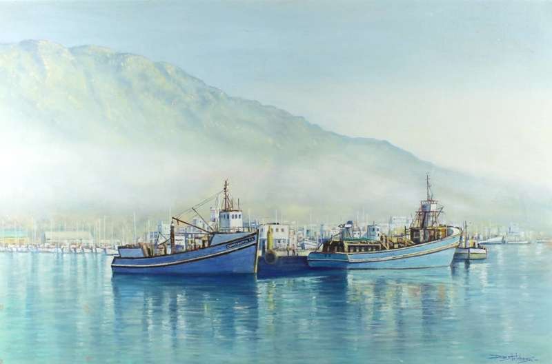 Dennis Hutchinson - Harbor scene - A large stunner! - Invest today, bid now!