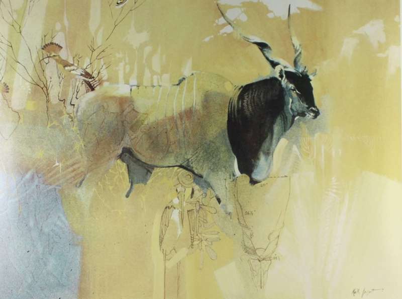 Keith Joubert - Limited edition lithoprint - The Giant Eland