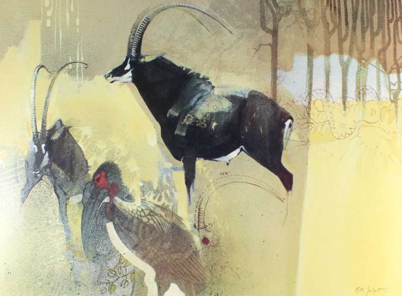 Keith Joubert - limited edition lithoprint - the royal sable antelope