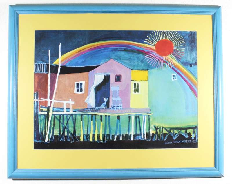 Rosina Wachtmeister - Cat and a rainbow - A beautiful piece!! Bid now!