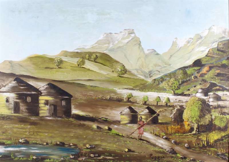 Puggia - Rondavels in a landscape