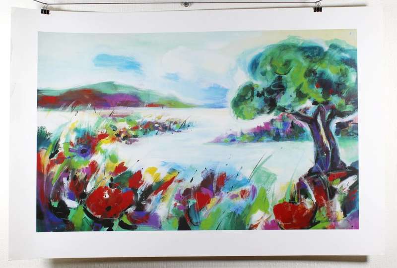 Poster - AA Gockel - Abstract river bank - Beautiful! - Bid now!!