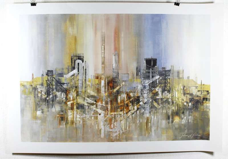 Poster - Julian D Fisher - Johannesburg Skyline - Beautiful! - Bid now!!