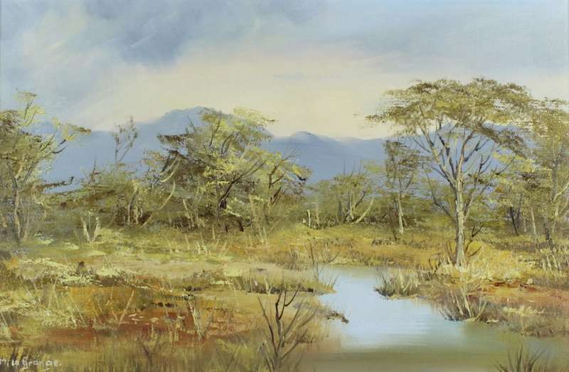 M le Grange - River in a landscape -  A beautiful painting!! Bid now!!