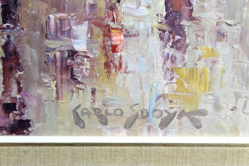 Carlo Sdoya - Street scene - A stunning painting!! - Bid now!! *Free courier!