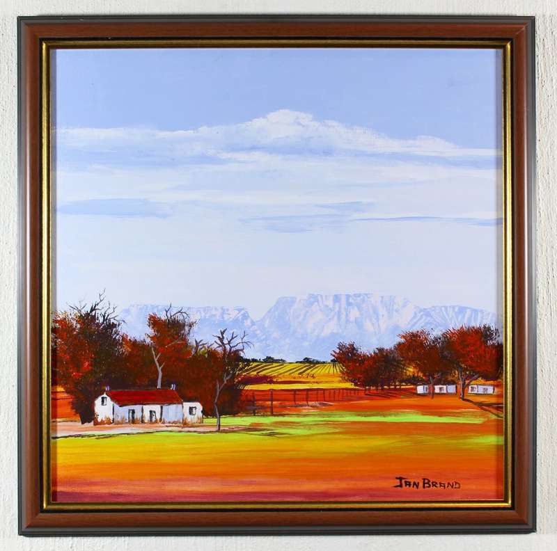 Jan Brand - Farm house with mountains - Magnificent art!! - Bid now!