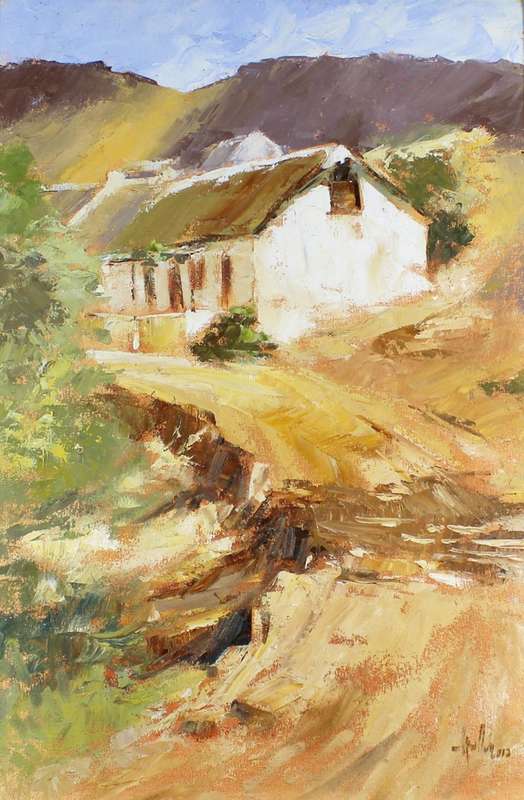 Wallace Hulley - Road side house - Oil on canvas - Stunning art!! Bid now!! *Free courier!