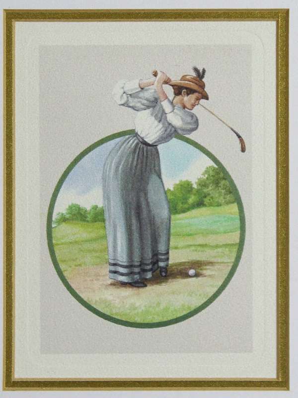 Victorian lady playing golf