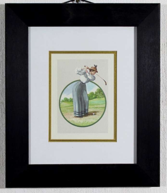 Victorian lady playing golf