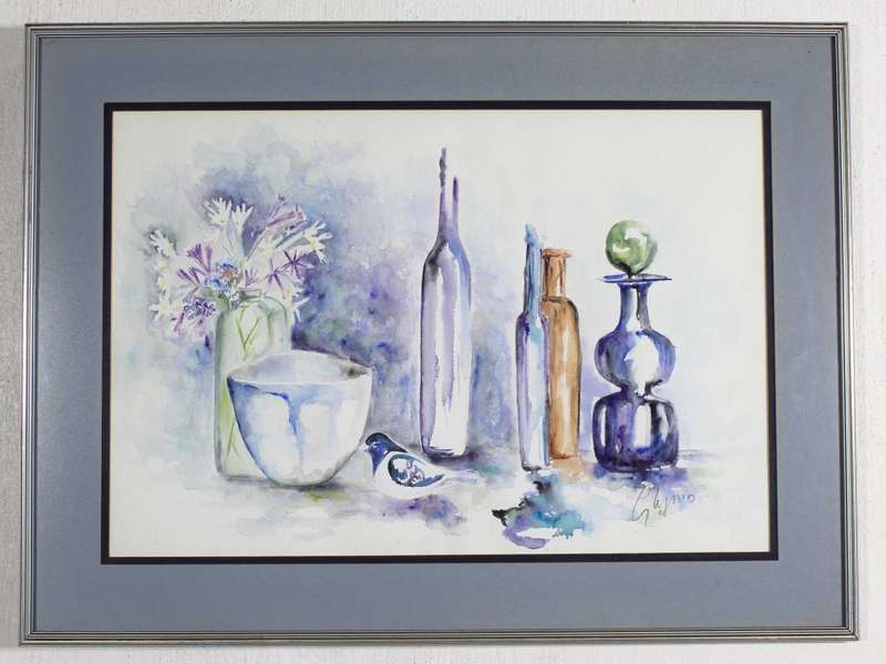 Purple bottles - Watercolor