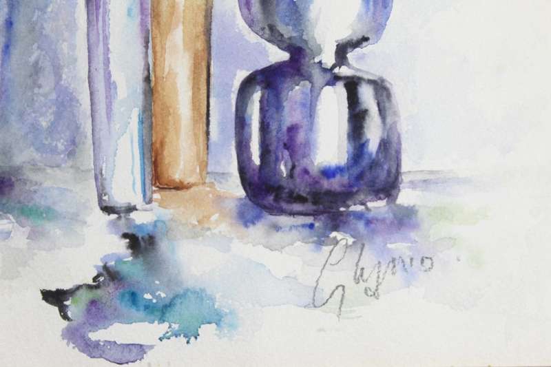Purple bottles - Watercolor