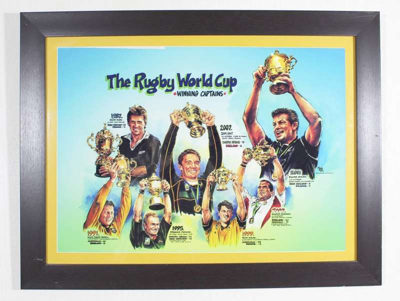 Rugby World Cup Winning Captains - A stunner!! - Low price! - Bid now!!