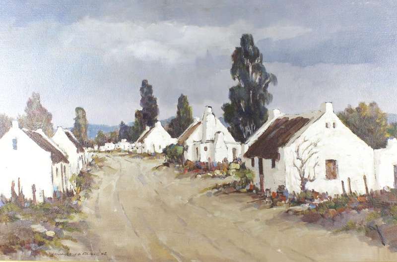 Charles van der Merwe - Cape Dutch houses - Investment art! - Stunning! - Bid now! *Free courier!
