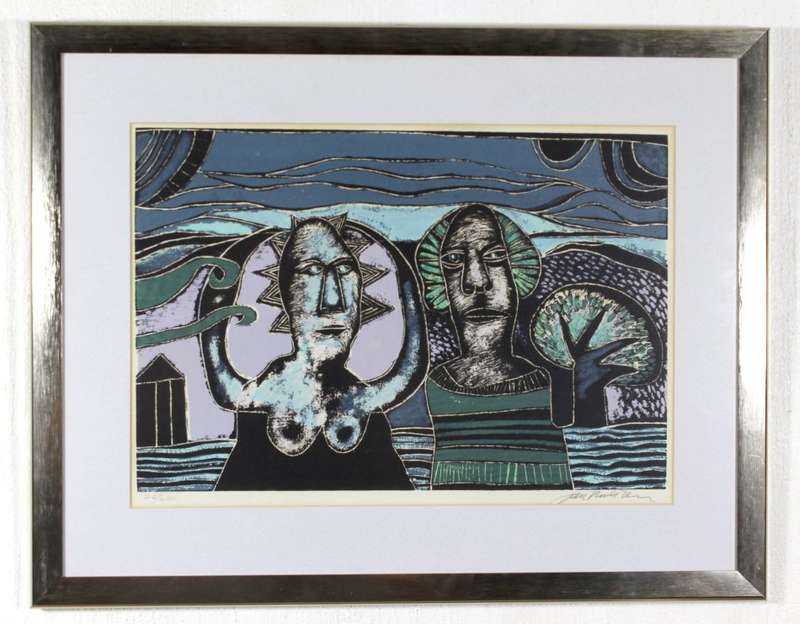 Jan Vermeiren - Blue couple - Limited edition Lithograph - Beautiful!! - Bid now!