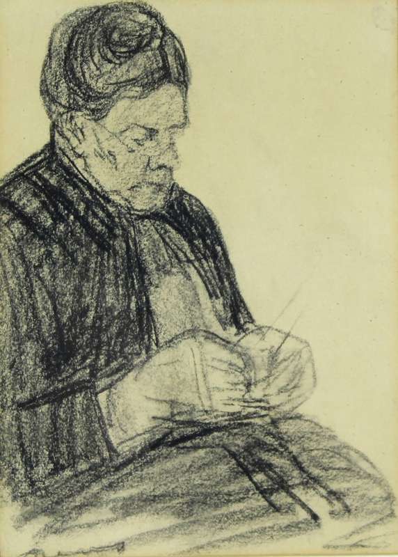 MP Reus (1865-1938) - Lady knitting
