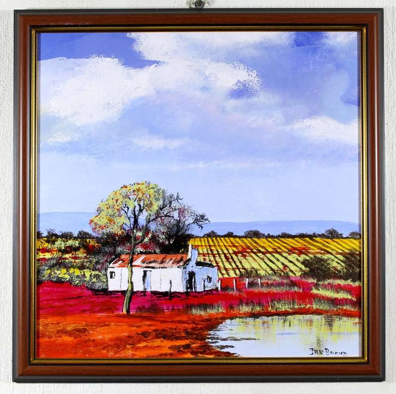 Jan Brand - Farmhouse with dam and fields - Magnificent art!! - Bid now!
