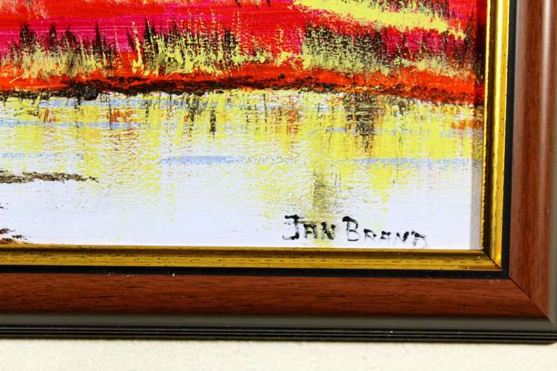 Jan Brand - Farmhouse with dam and fields - Magnificent art!! - Bid now!