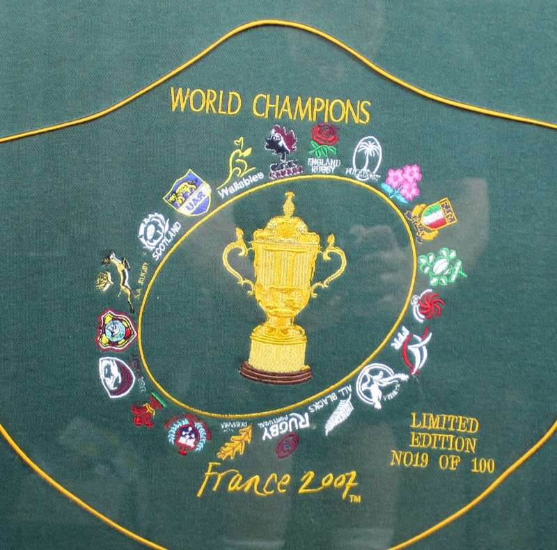 Framed Springbok Rugby Jersey - France 2007 - Limited edition of 100