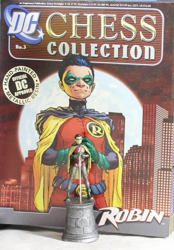 DC Chess Collection - Hand Painted Metallic Resin - Robin + Book - Bid Now!