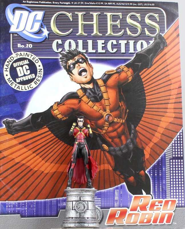 DC Chess Collection - Hand Painted Metallic Resin - Red Robin + Book - Bid Now!