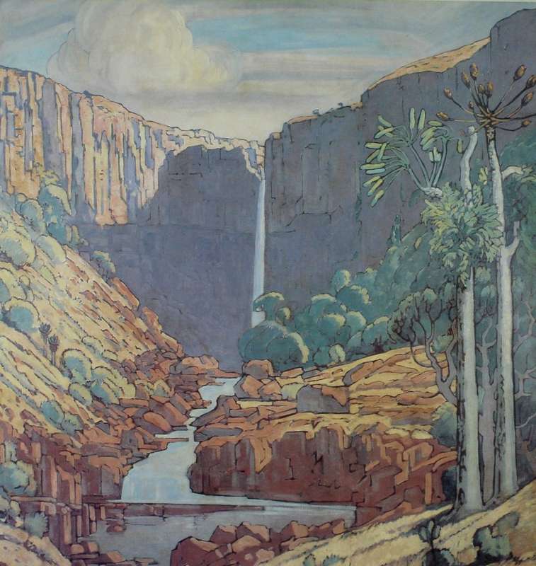 Pierneef - Station Panel - Waterval Boven - Iconic scene - A beautiful print!! Bid now!
