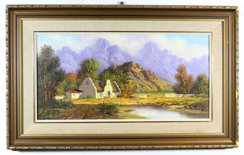 Gawie Cronje - Cape Dutch farmhouse with mountains - Beautiful!! - Bid now!