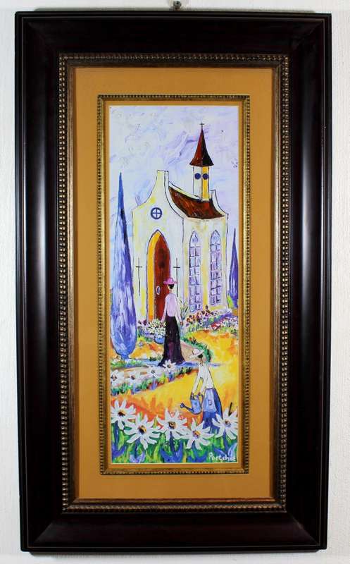 Portchie - Tending the gardens at church -  A beautiful print - Low price! - Bid now!