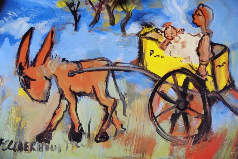 Frans Claerhout - Donkey cart - A beautiful print! - Bid now!!