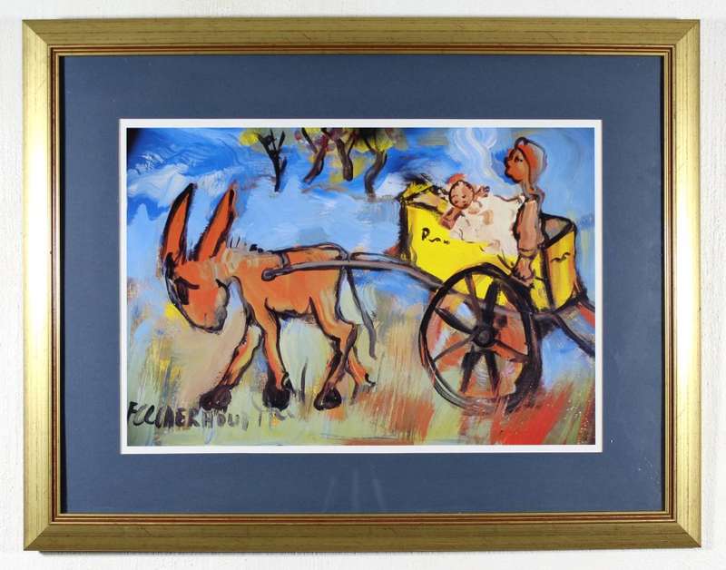 Frans Claerhout - Donkey cart - A beautiful print! - Bid now!!