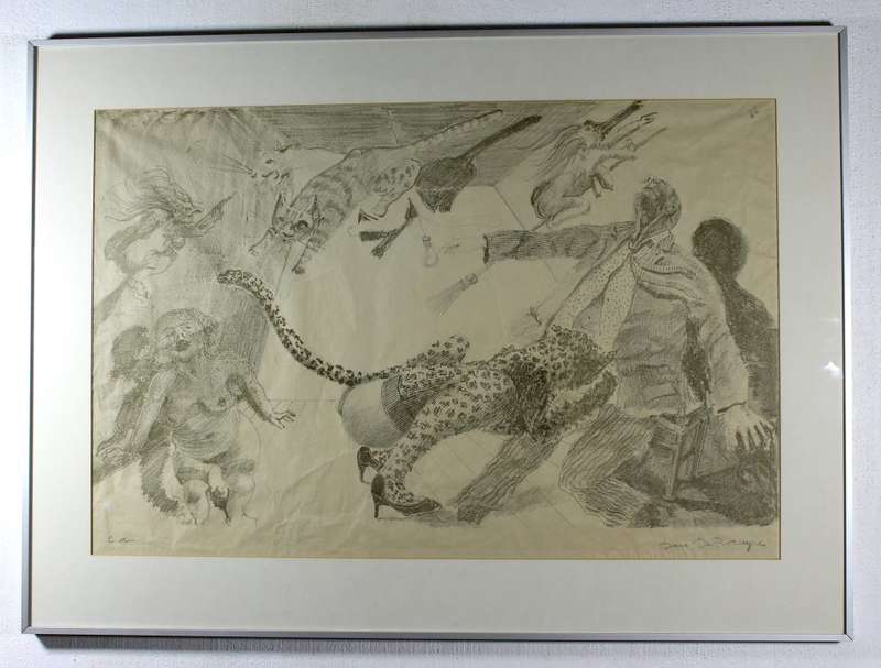 Dee de Bruyne - pleasured - a risque pencil and charcoal drawing