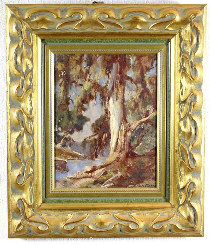 Johan Oldert - Large tree at the river- Investment art at its finest!! Bid now!!