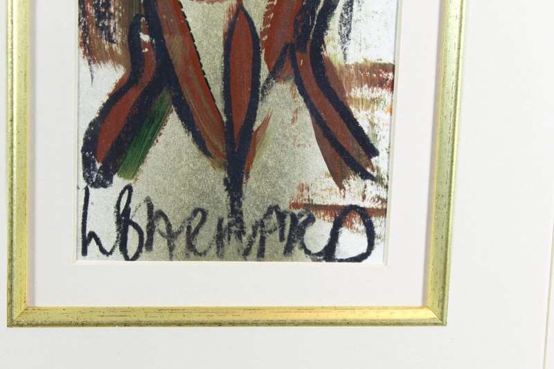 Lynette Barnard - Abstract figure beating a drum - A beautiful painting!! Bid now!!