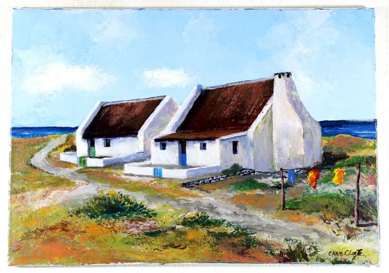 Chris Cloete - Cape Dutch houses with washing