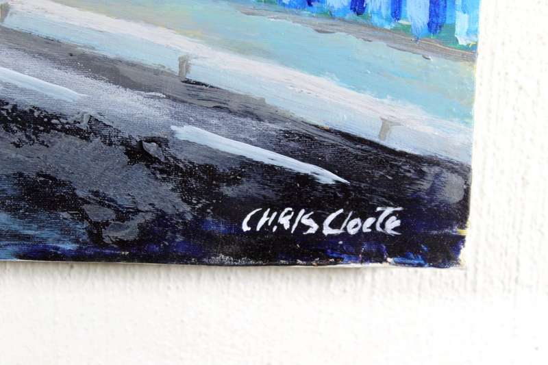 Chris Cloete - Bo-Kaap street scene with a view to Lions Head