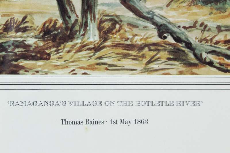 Thomas Baines - Samaganga`s village on the Botletle River