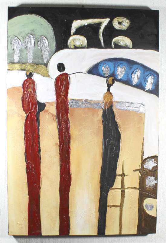 Three figures - oil on canvas