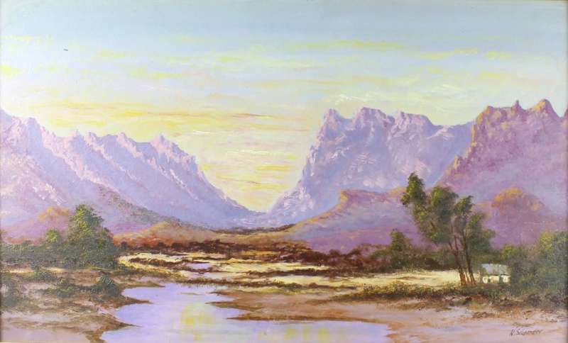 W Stander - River and mountain scene