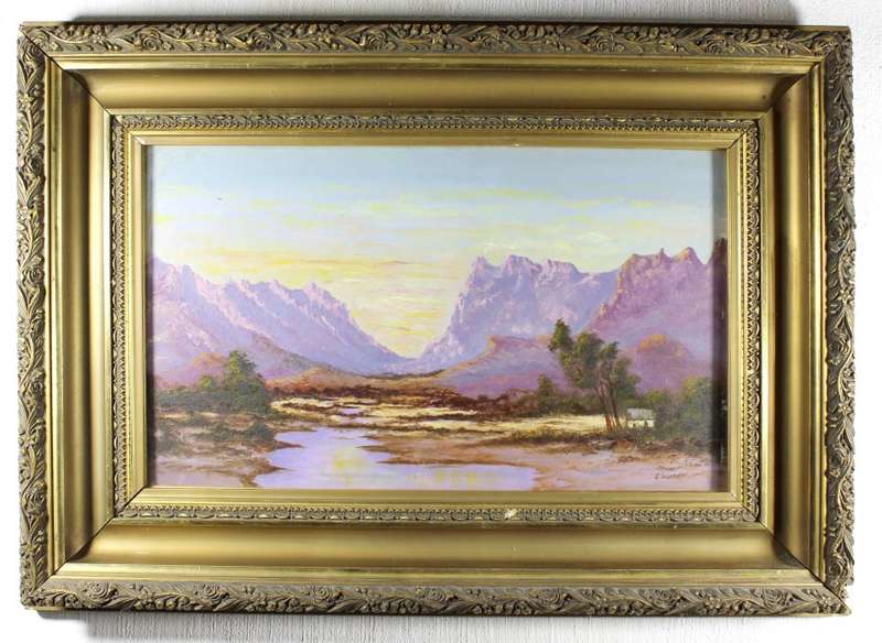 W Stander - River and mountain scene
