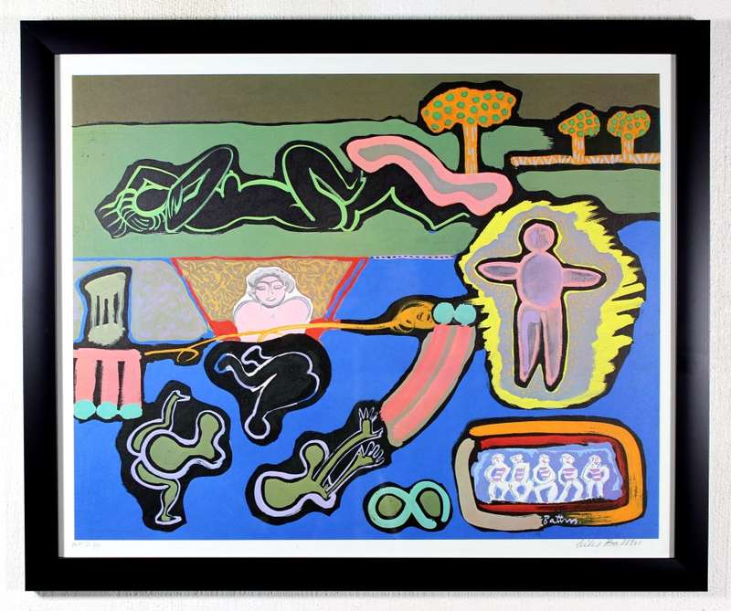 Walter Battiss - Ten people in a Mappi tree - Signed by Giles Battis