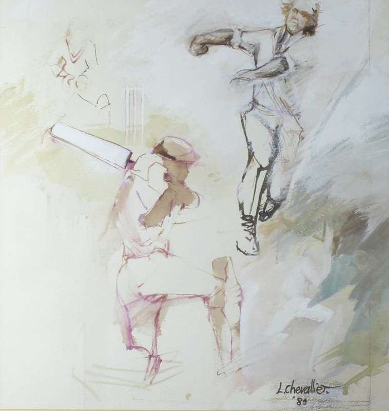 L Chevalier- Mike Proctor bowling